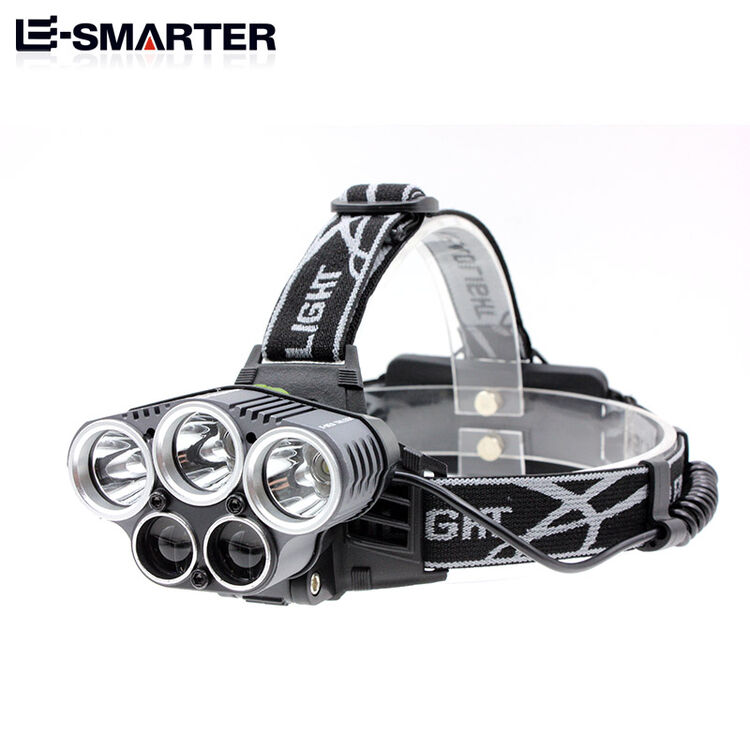 新款5led 3t6强光充电头灯 夜钓狩猎t6 lts头灯 5灯头灯 五头【3*t6 2