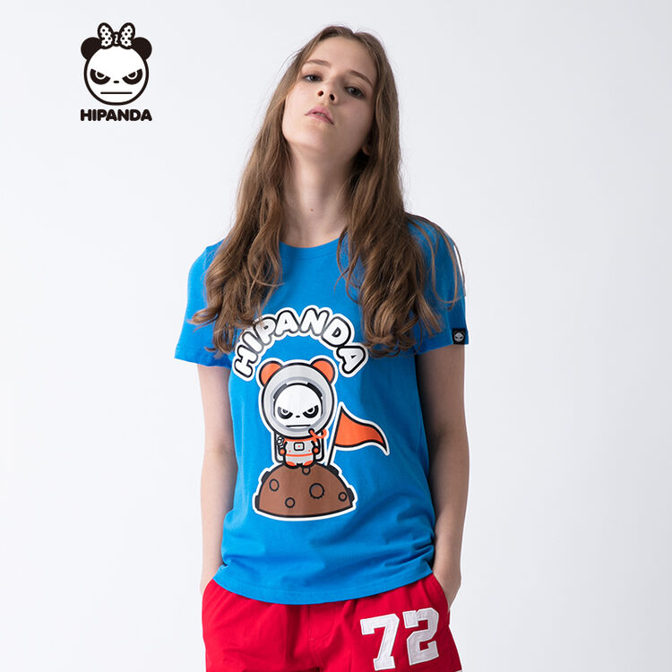 你好熊猫 新品 女款 圣诞太空熊猫t恤 蓝色 170/xl【图片 价格 品牌