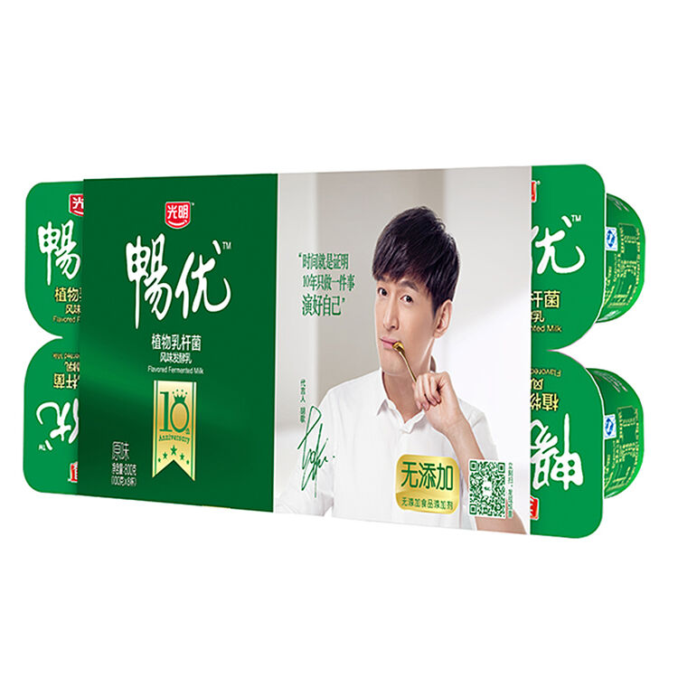 光明 畅优 风味发酵乳 原味酸奶 100g*8