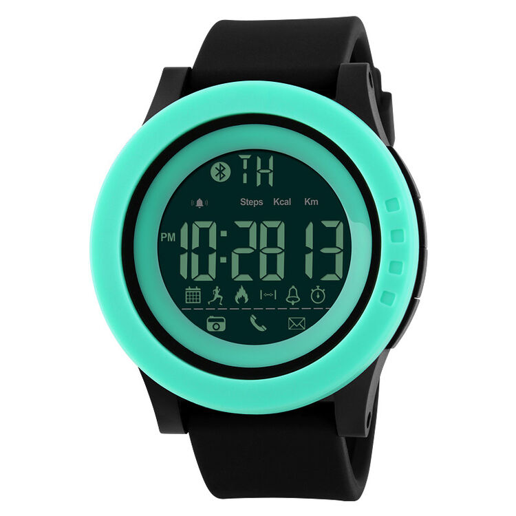 时刻美(skmei)智能手表 男士计步微信来电提醒运动电子表 女表 绿色