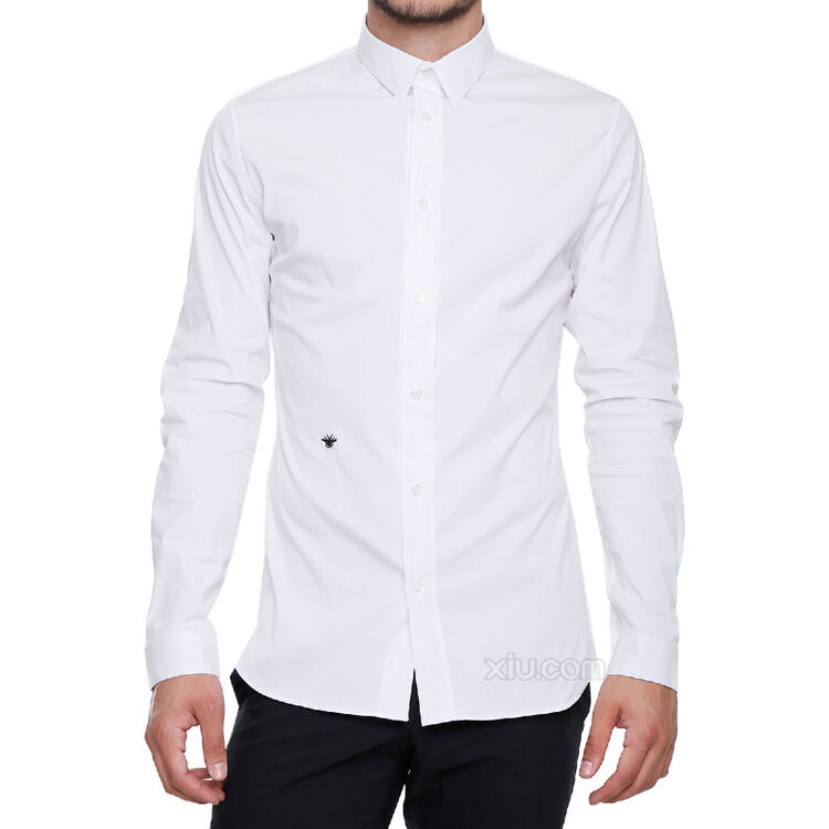 dior homme 迪奥·桀傲 男士刺绣衬衫 白色 40