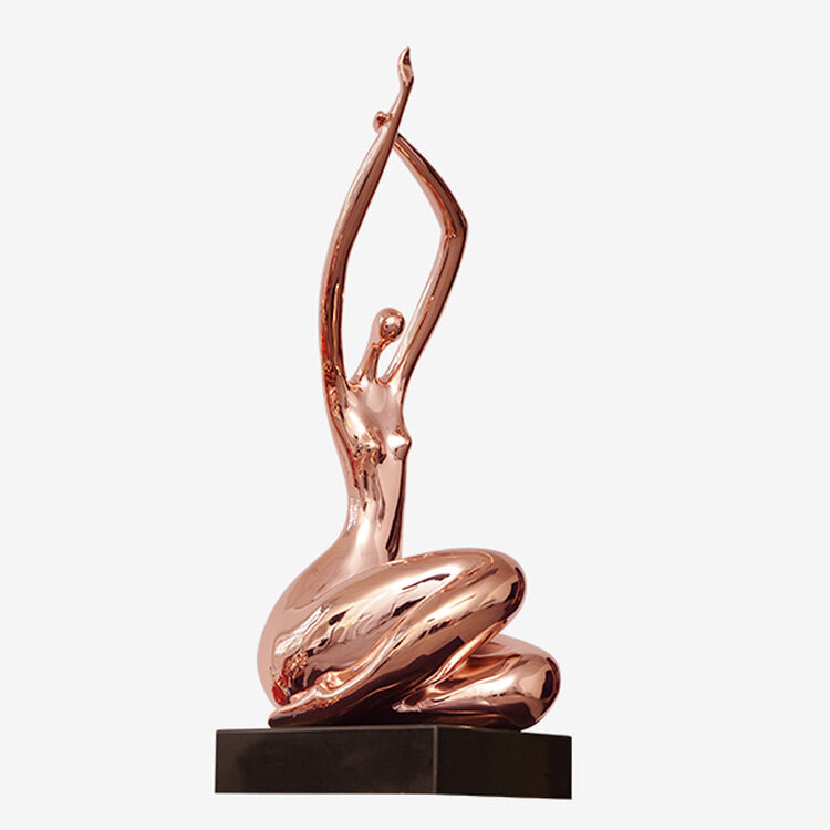 礼之缘 女人体抽象电镀雕塑艺术品 创意人物摆件现代酒店客厅 家居