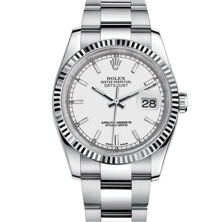 瑞士劳力士rolex手表日志型系列自动机械男表116234-72600 白盘条形