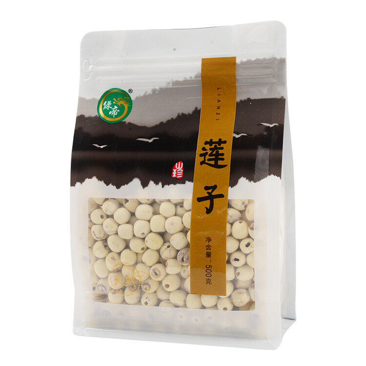 绿帝 磨皮莲子 山珍干货 去心无心 通心 白莲子500g 菜管家商品