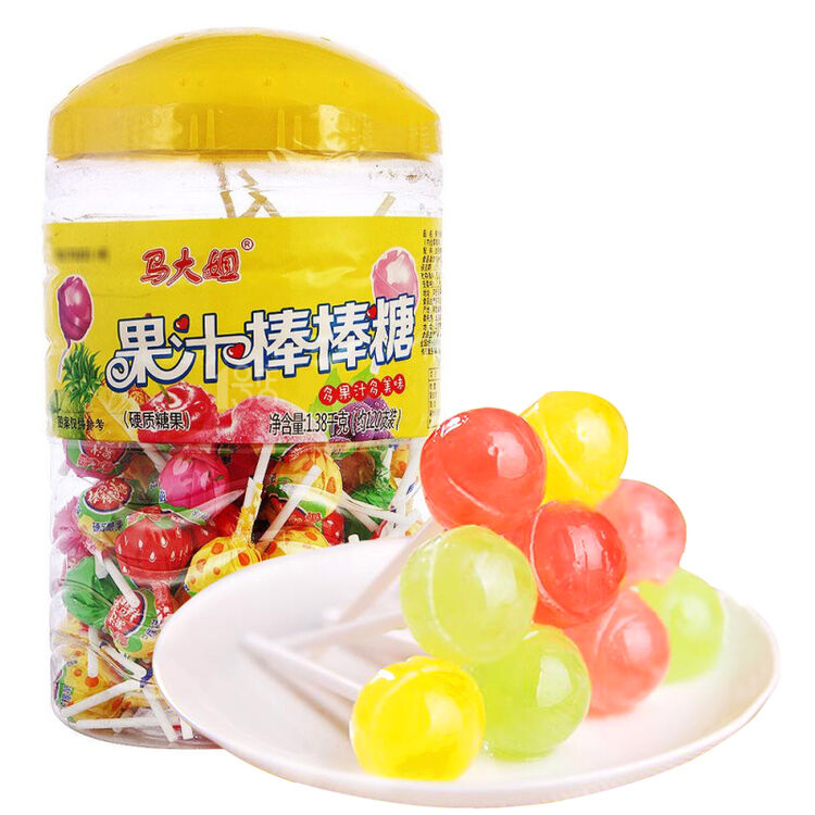 马大姐 糖果零食 果汁棒棒糖 多口味混合装1380g