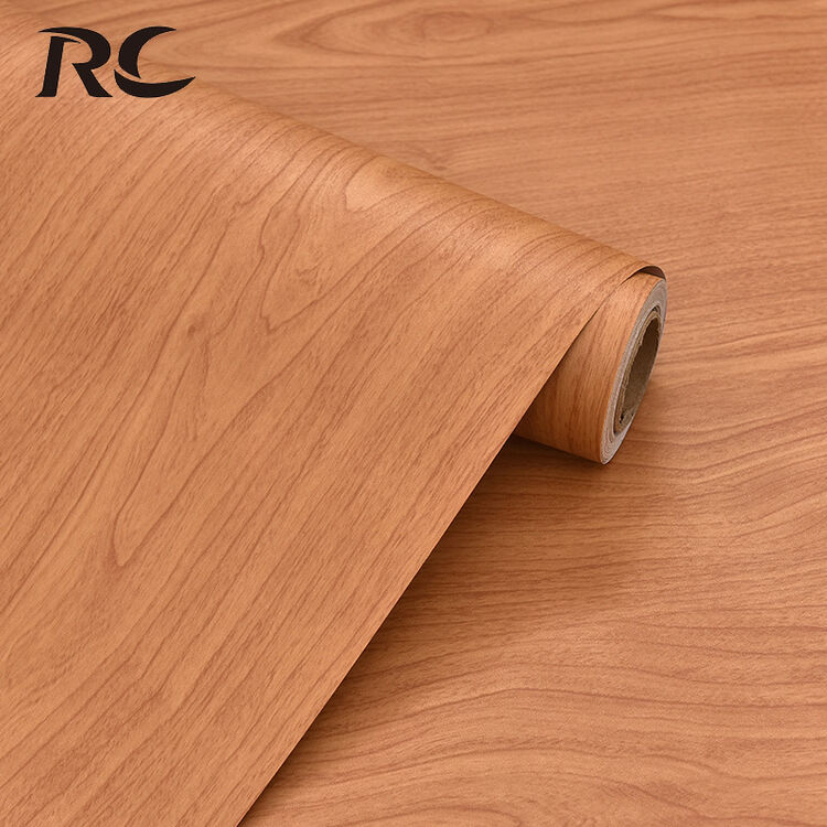 锐畅 自粘墙贴防水木纹贴纸家具翻新贴橱柜自粘贴纸 黄榉木61厘米/5米