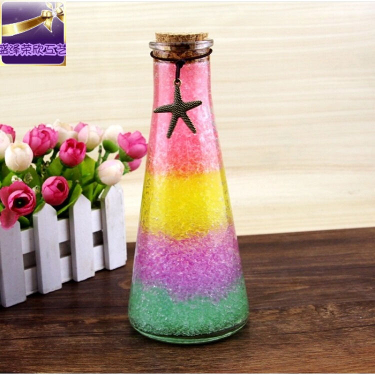 海洋彩虹许愿瓶个性dy幸运星星瓶创意生日礼物木塞玻璃漂流瓶 彩虹