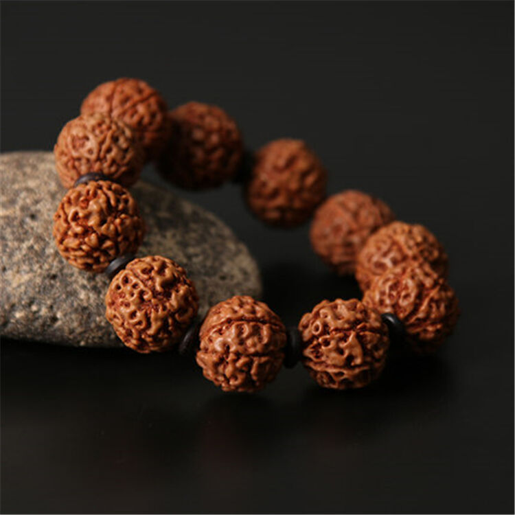 玉中山 红肉八瓣金刚菩提佛珠手串