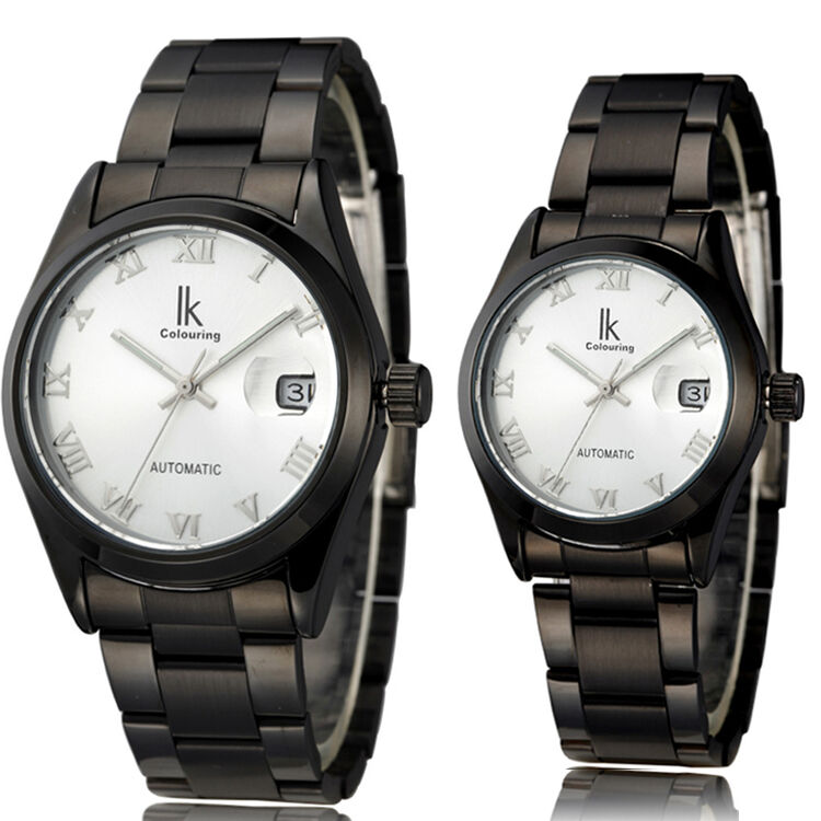 阿帕琦ikcolouring对表情侣手表防水夜光机械表罗马男表女表时尚男士