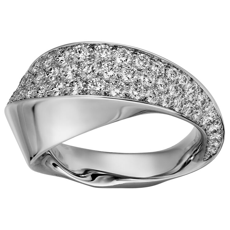 全球购 卡地亚cartier戒指coupdéclatde戒指18k白金镶钻石 58