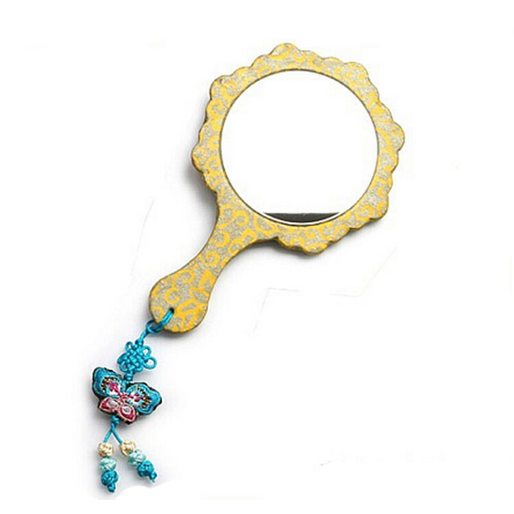 化妆镜手柄镜工艺镜 黄色