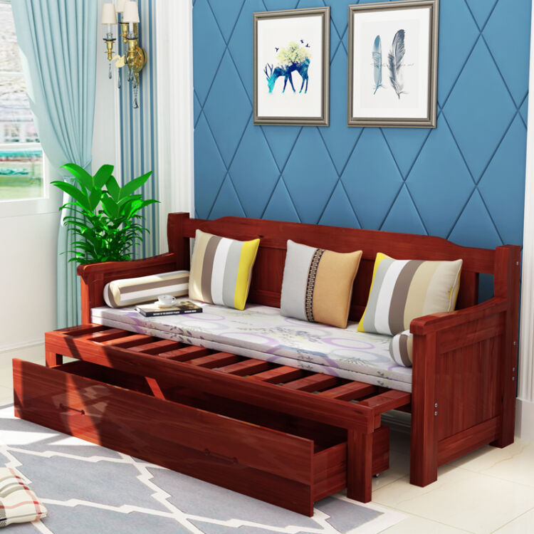 菲达盾 实木沙发床可折叠小户型沙发多功能1