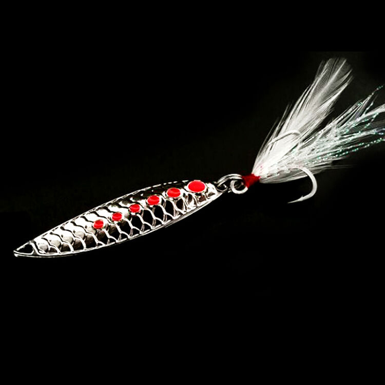 亮片路亚饵经典勺型超级鱼鳞水蛭亮片远投双面曲翘嘴鲈鱼黑鱼假饵