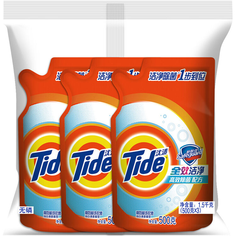 汰渍 全效洁净(舒肤佳)洗衣液500克3连包 京东自营