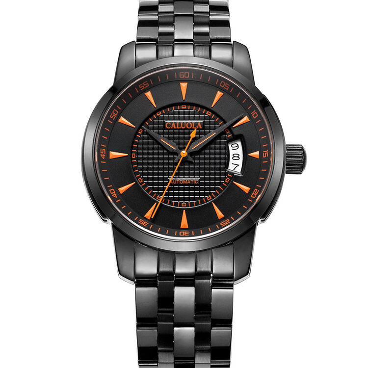 卡罗莱(caluola)时尚男士手表防水运动全自动机械表皮带个性钢带日历
