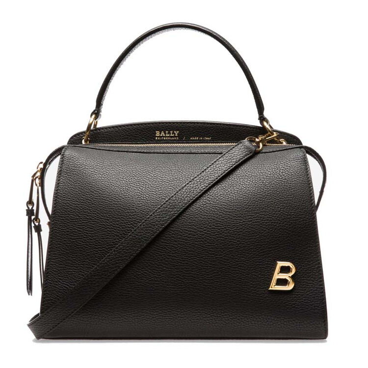全球购 bally巴利女包经典顶部手柄双拉链可拆卸肩带山羊皮手提包