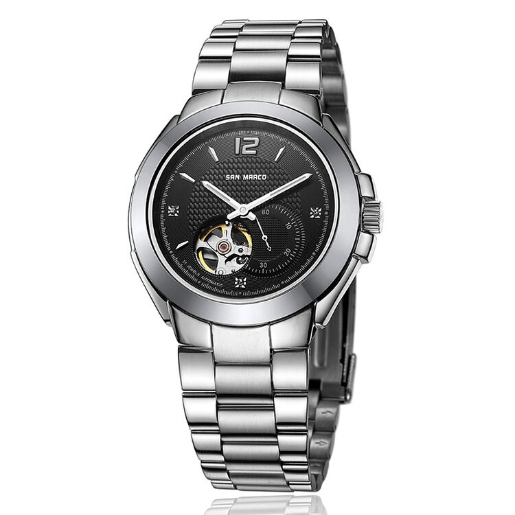 圣马可手表商界精英机械表进口机芯防水机械男表s5590g-3731 dj 黑底