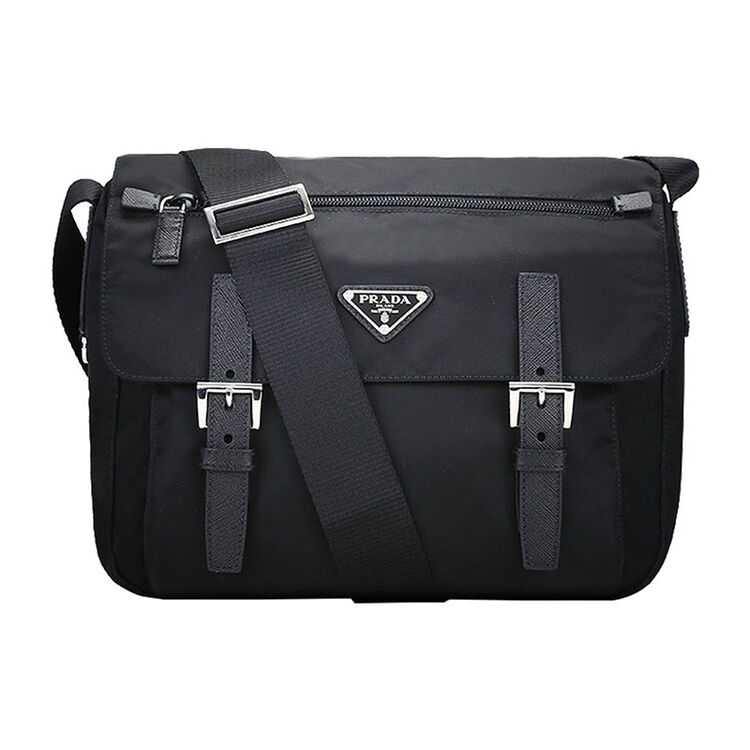 prada/普拉达 男士尼龙斜挎包邮差包1bd953 v44 f0002 黑色
