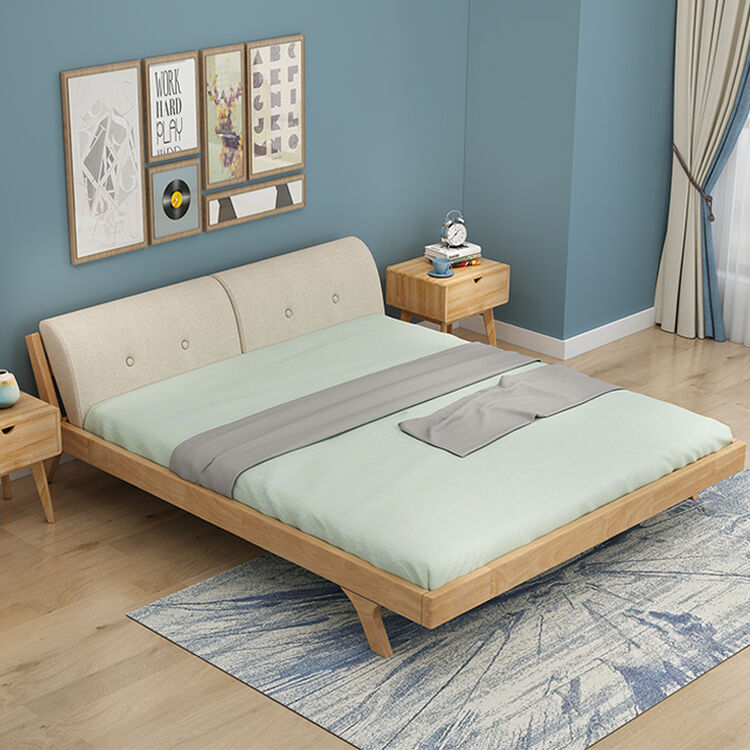 5 1.8米卧室橡木家具 原木色单床1500*2000现货直发