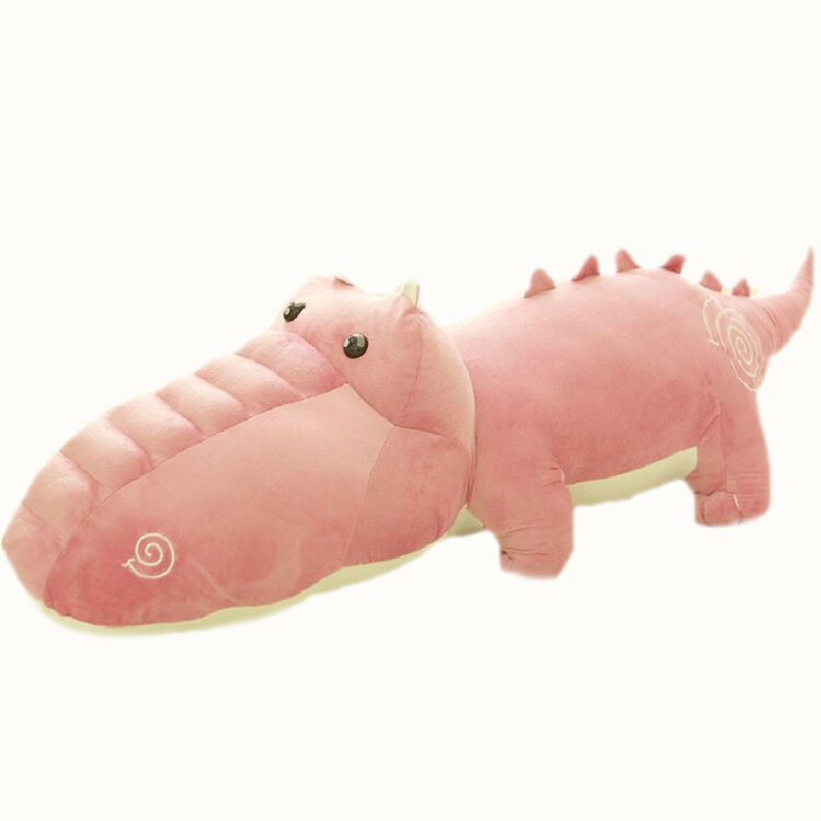 爱贤 大号鳄鱼抱枕卡通鳄鱼布娃娃 毛绒玩具 大公仔生日礼物 粉红色 1