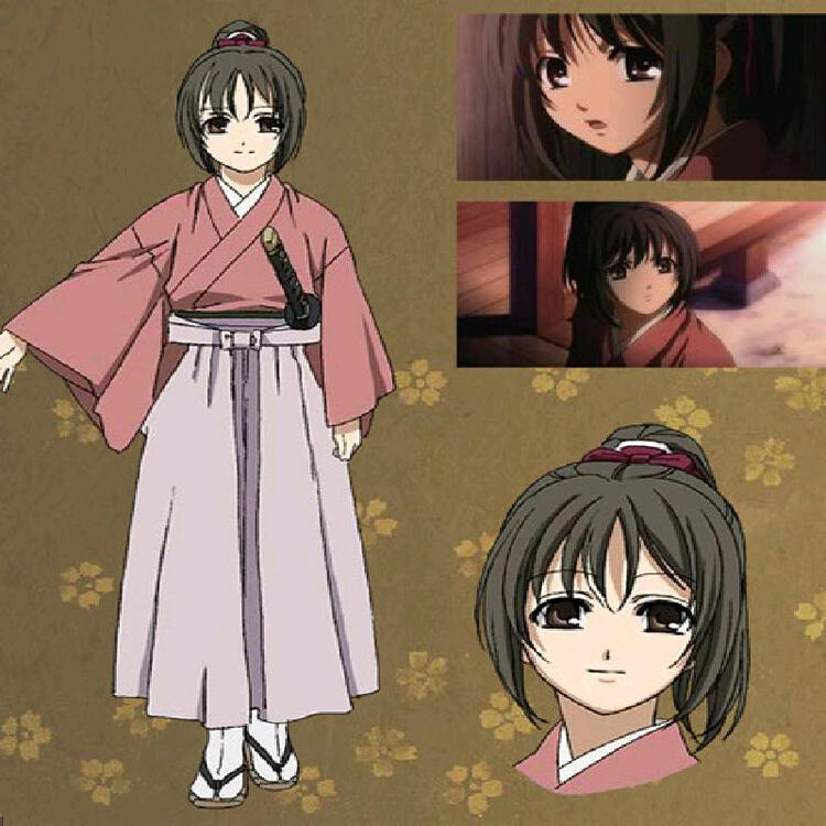 皙秀薄樱鬼雪村千鹤日本和服雪村千鹤cos衣服服装 雪村千鹤衣服*木屐*