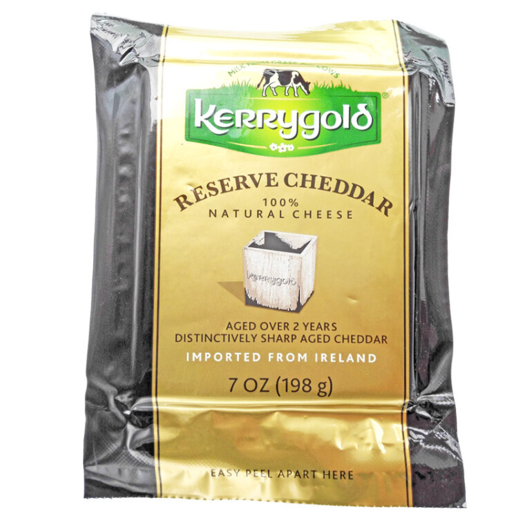 金凯利（KERRYGOLD）爱尔兰进口陈年切达奶酪 198g一包（干酪） 原制天然芝士烘焙 光明服务菜管家商品 