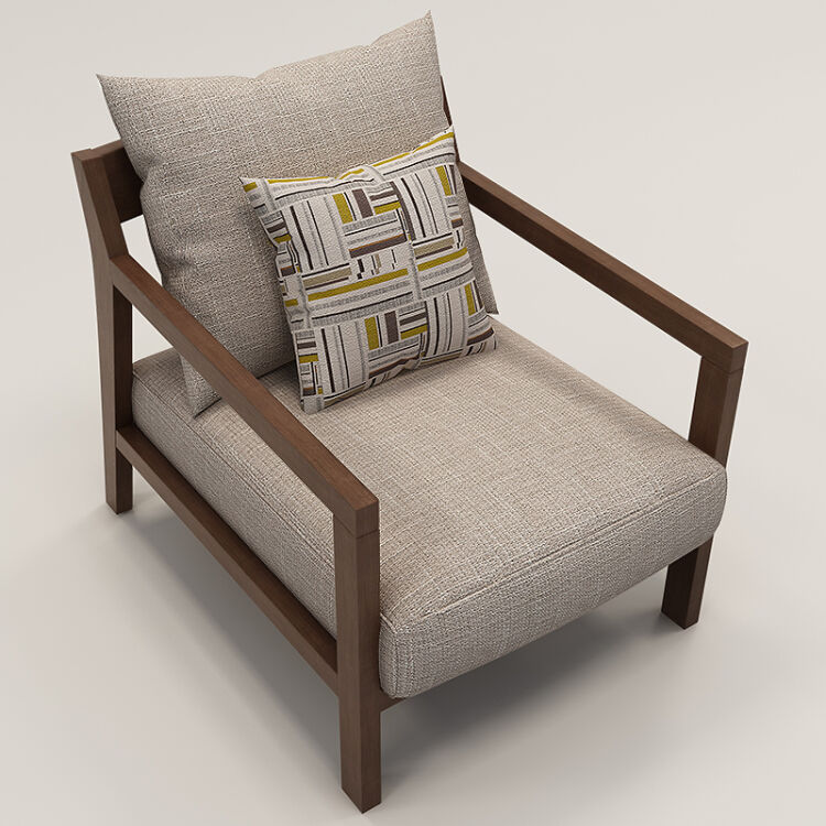 【3件7折】慕尼思丹 沙发 实木沙发 布艺沙发 客厅北欧单人沙发椅