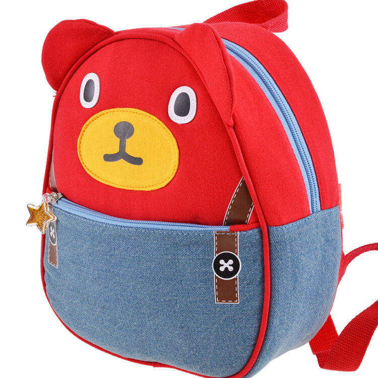 西瓜太郎 儿童书包幼儿园1-3-5岁中大班宝宝双肩包女童可爱斜挎包 红