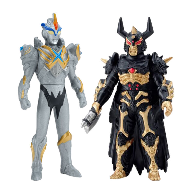 ucgo 万代 奥特曼超决战1 软胶儿童玩具 14cm 艾克斯vs亡灵莫尔德