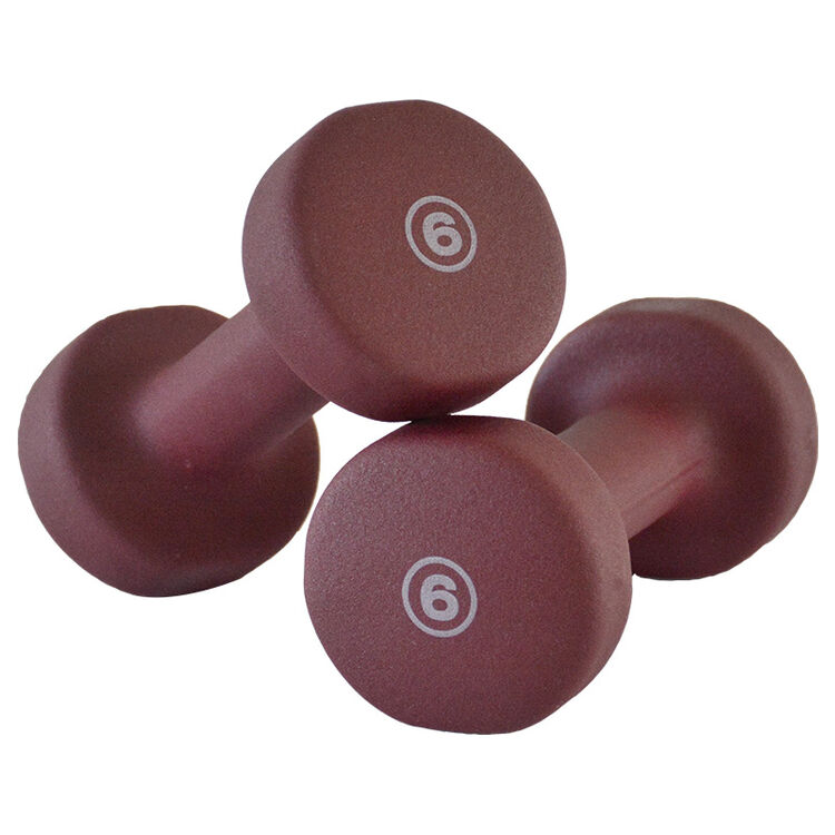 proiron 浸塑哑铃郑多燕女士男士运动家用健身器材体育用品 枣红色6磅