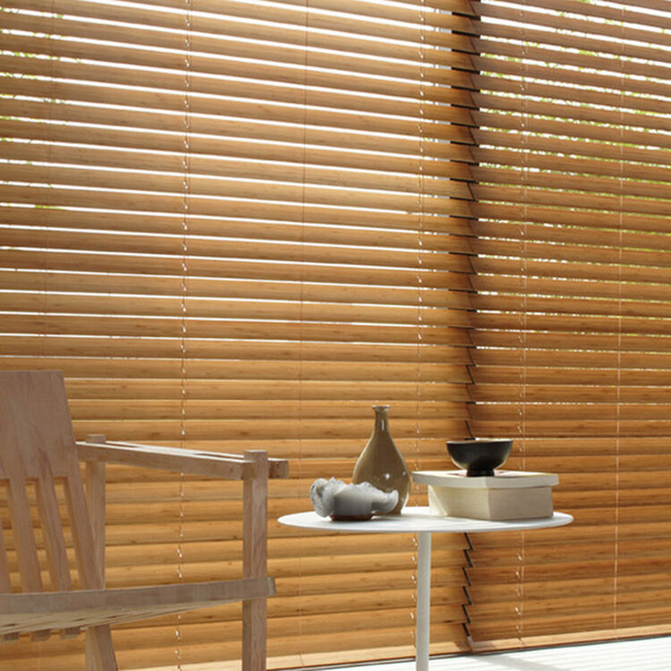 和居家 智能电动实木百叶窗帘椴手动卷帘办公室书房窗帘卷帘 50mm木