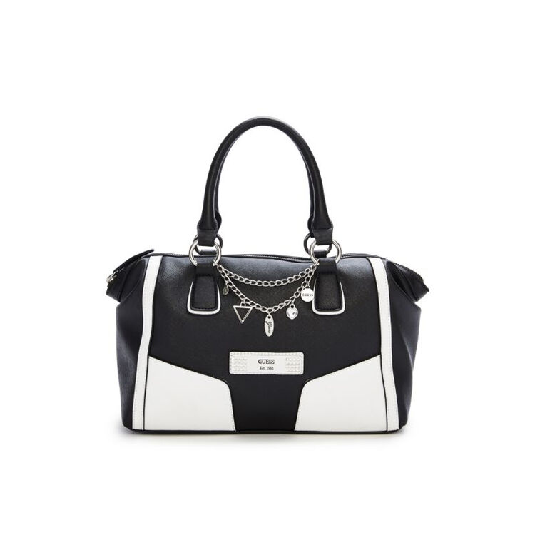 盖尔斯(guess) logo标志吊饰拉链手提女包 vy472208 黑色vy472208