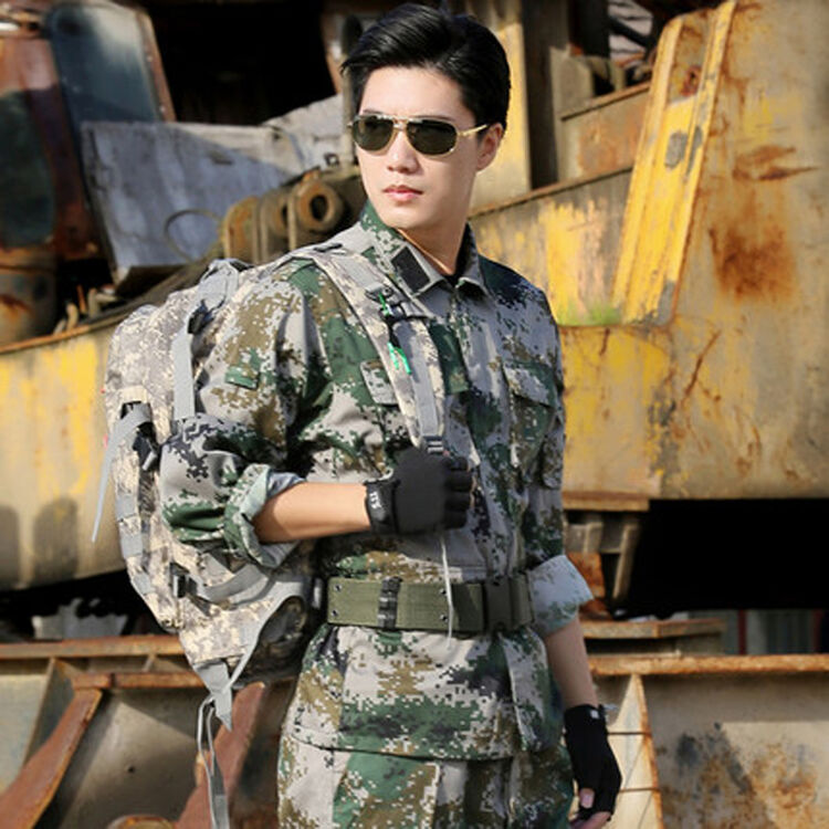 山地兵户外丛林迷彩服男套装军训服多袋迷彩作训服工作服耐磨 军绿色