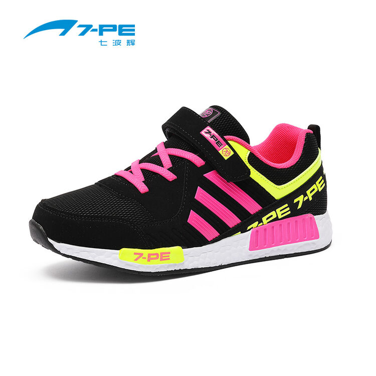 七波辉女童鞋 2017秋季新款女童中小童休闲皮面鞋 儿童舒适运动鞋