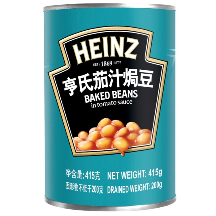亨氏(Heinz) 罐头 茄汁焗豆 早餐芸豆罐头 415g 卡夫亨氏出品 光明服务菜管家商品 