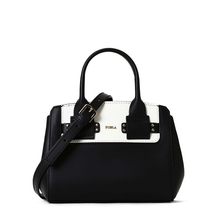 芙拉(furla)874390 女款 手拎单肩托特包迷你拼色 lucky 玛瑙黑/花瓣