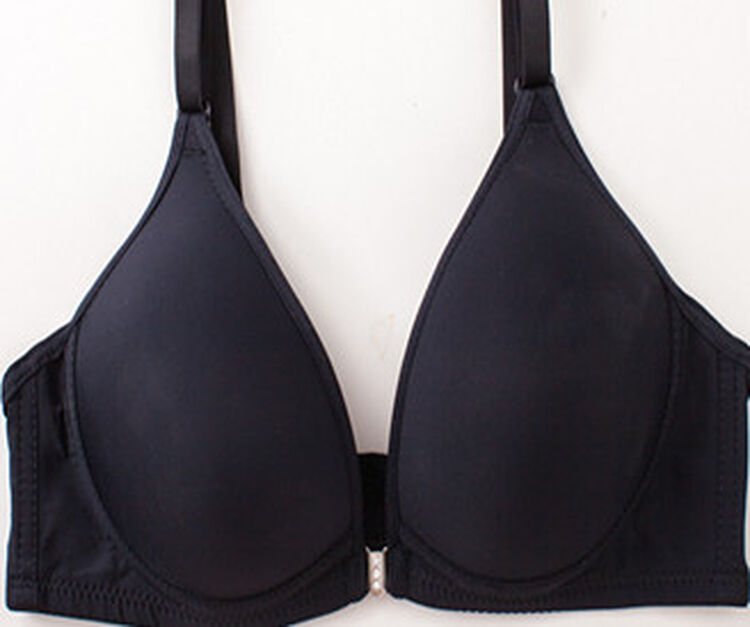 薄杯无钢圈文胸聚拢小胸性感美背无痕内衣胸罩女l 黑色 32a/70无钢圈
