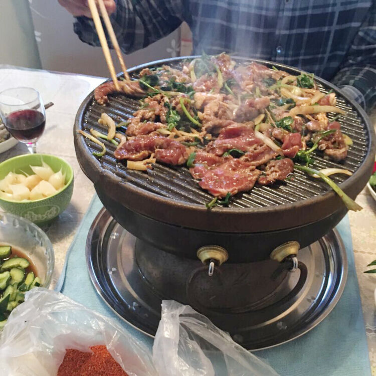 木炭烤肉烧烤自助烤肉复古炙子烤肉炉无烟炭商用无烟烧烤炉