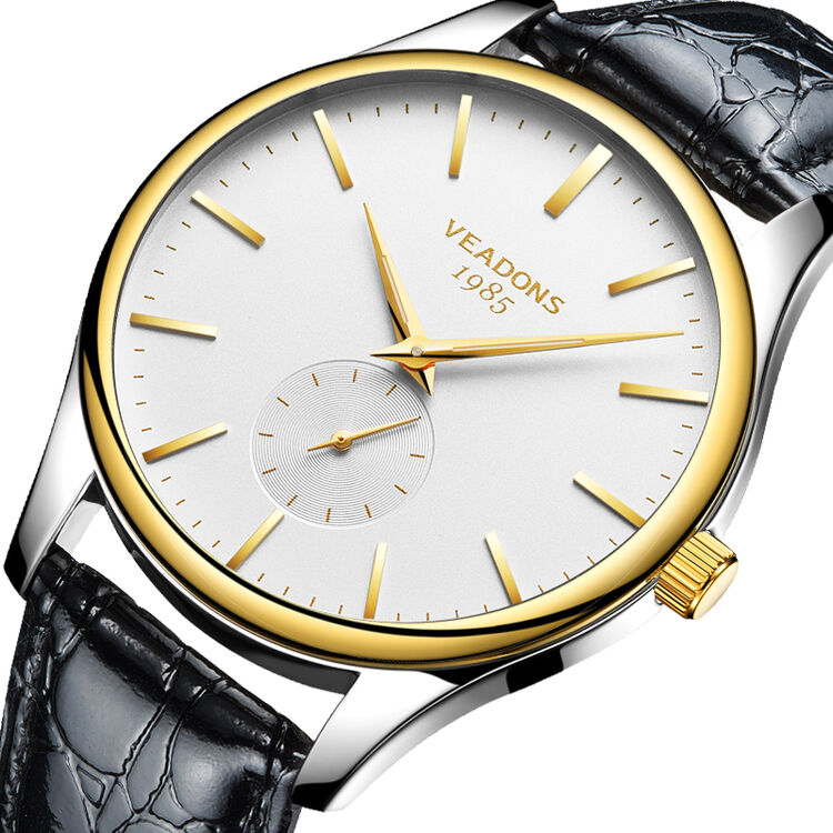 威顿(veadons)男士手表 时尚商务双日历男表 防水石英 腕表男学生新款