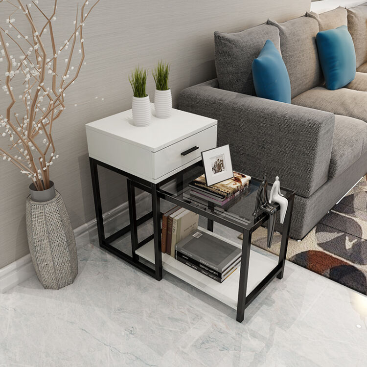 沙吉 现代简约边几角几沙发边柜客厅北欧式边桌床头桌卧室美式小方