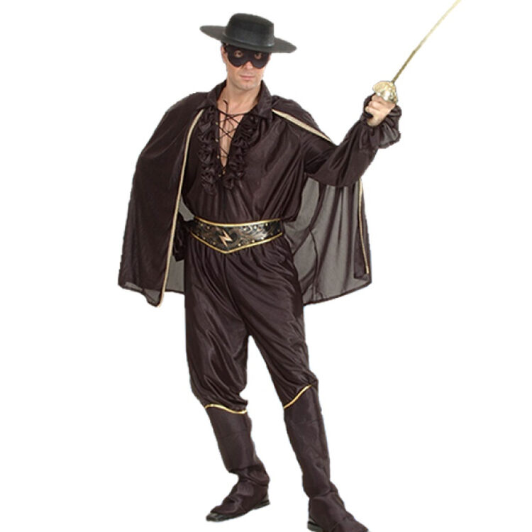 2018新款万圣节子服装化妆舞会儿童服装佐罗表演服装佐罗cos 男佐罗