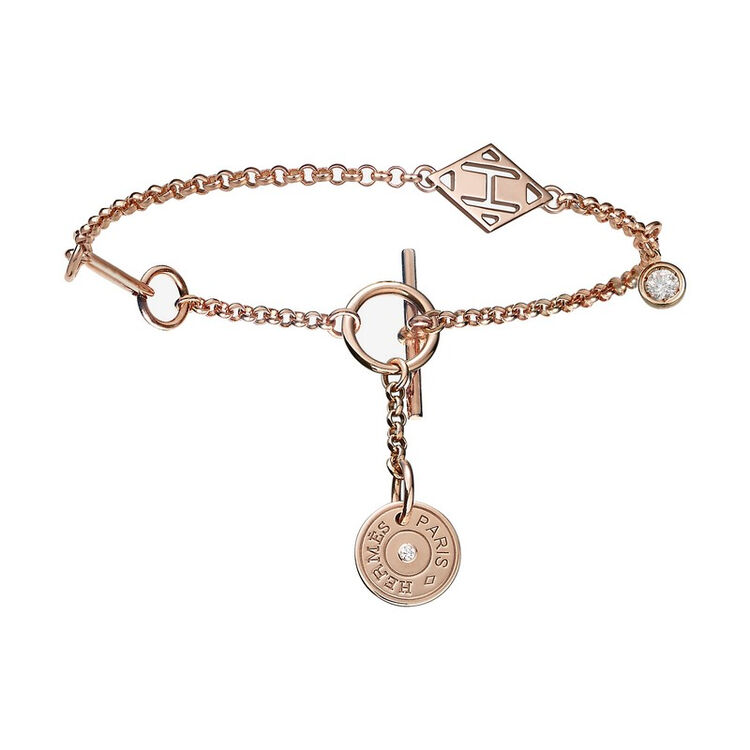 爱马仕(hermes)女士手链 玫瑰金 钻石 h216430b 00lg