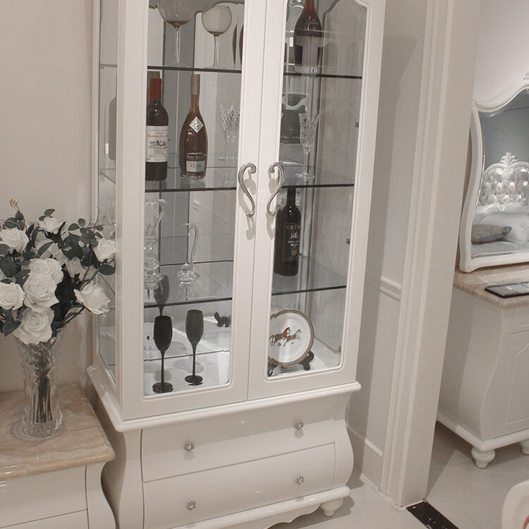 斯洛梵 美式实木白色经典酒柜 dyjgvk21
