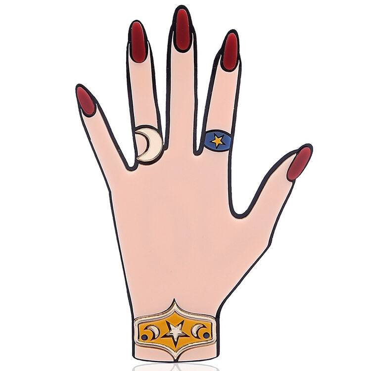 yazbukey雅兹步琪女士肉色亚克力材质女士手掌装饰胸针ypf1425hand