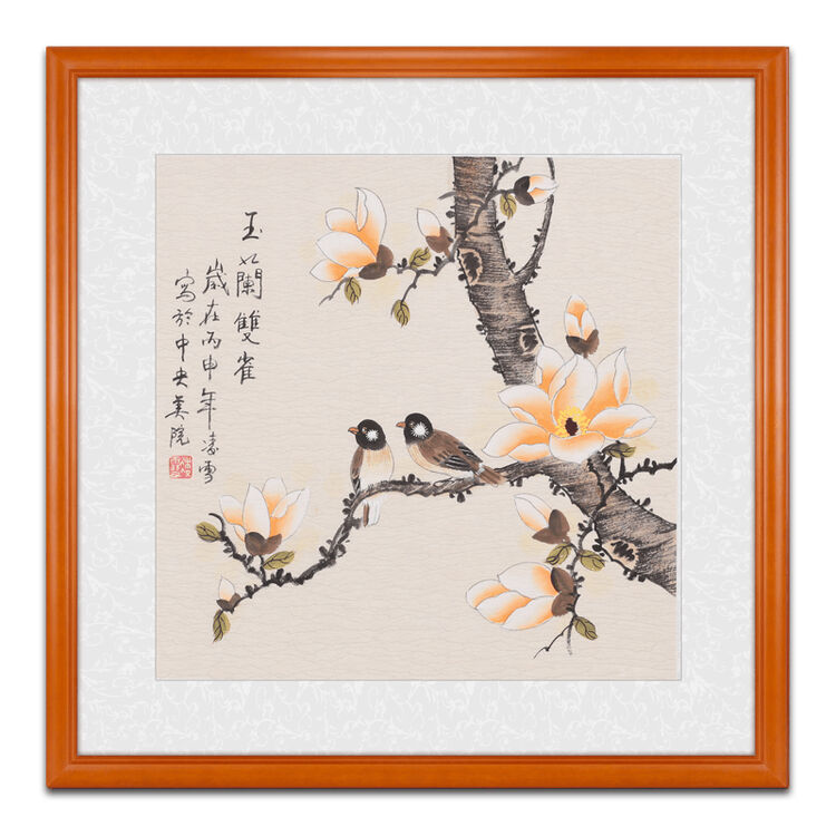 中式客厅三联画装饰画手工字画走廊餐厅玄关门厅卧室床头国画花鸟凌雪