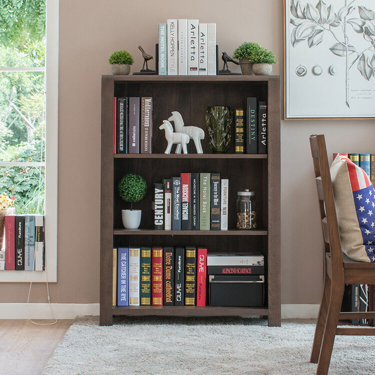 纯实木书架进口橡木书柜实木置物架现代简约现代家具新品特价 胡桃色