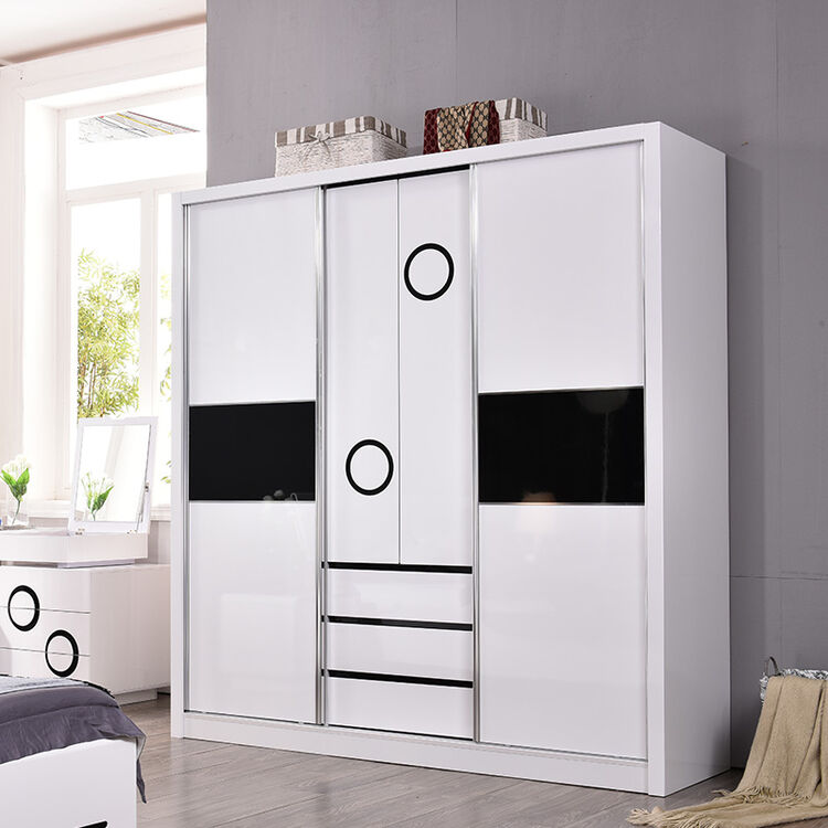 艾诺轩(ainuoxuan) 艾诺轩 衣柜 现代简约移三门衣柜板式推拉门大衣柜