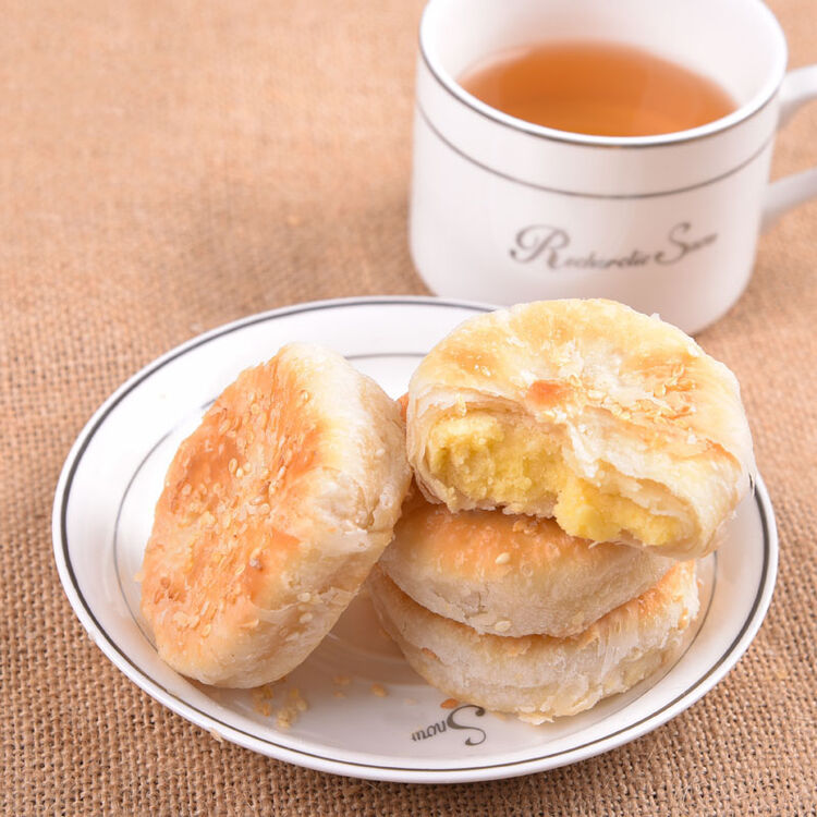 恋品惠 安徽合肥特产绿豆饼传统手工糕点名吃点心零食500g