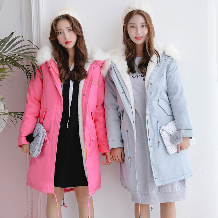 闺蜜装冬季新款修身淑女中长款白鸭绒羽绒服女装 军绿 s