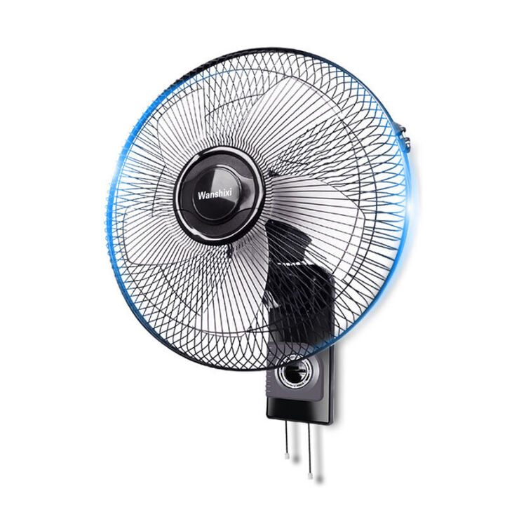 壁扇挂壁式电风扇家用壁挂扇16寸墙壁工业摇头电风扇餐厅 黑色机械款